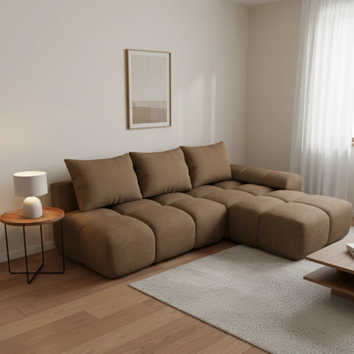 NAROŻNIK ROZKŁADANY ROGÓWKA Z FUNKCJĄ SPANIA BESTII PRAWY  TKANINA PLAMOODPORNA  BARANKOWA 1X POJEMNIK PROMOCJA