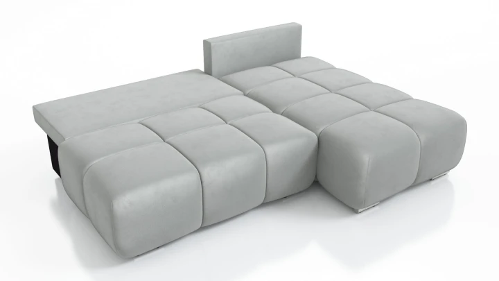 NAROŻNIK ROZKŁADANY ROGÓWKA Z FUNKCJĄ SPANIA BESTII PRAWY WELUR TKANINA PLAMOODPORNA 1X POJEMNIK