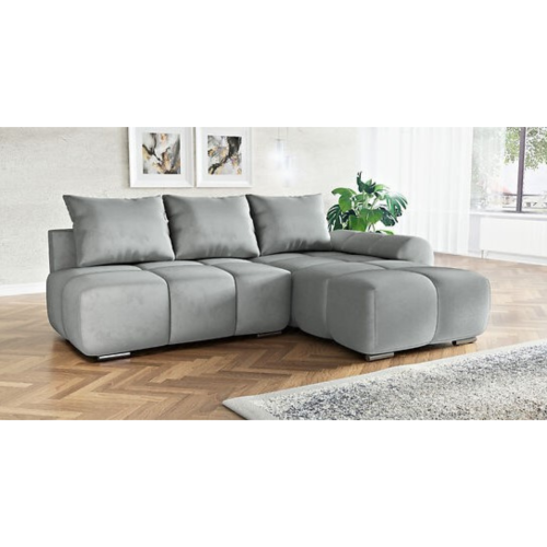 NAROŻNIK ROZKŁADANY ROGÓWKA Z FUNKCJĄ SPANIA BESTII PRAWY WELUR TKANINA PLAMOODPORNA 1X POJEMNIK PROMOCJA