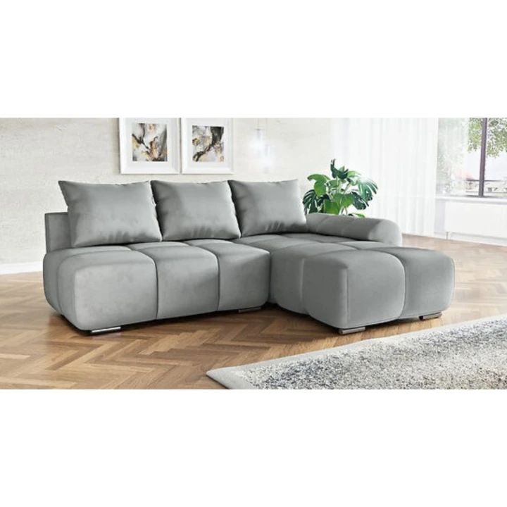 NAROŻNIK ROZKŁADANY ROGÓWKA Z FUNKCJĄ SPANIA BESTII PRAWY WELUR TKANINA PLAMOODPORNA 1X POJEMNIK PROMOCJA