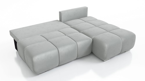 NAROŻNIK ROZKŁADANY ROGÓWKA Z FUNKCJĄ SPANIA BESTII PRAWY WELUR TKANINA PLAMOODPORNA 1X POJEMNIK