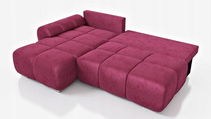 NAROŻNIK ROZKŁADANY ROGÓWKA Z FUNKCJĄ SPANIA BESTII lewy  WELUR TKANINA PLAMOODPORNA 1X POJEMNIK