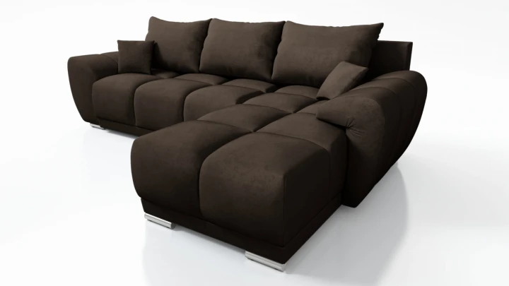 NAROŻNIK ROZKŁADANY ROGÓWKA Z FUNKCJĄ SPANIA HONEY L CIEMNY BRĄZ MO-29