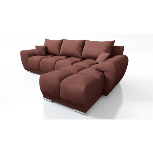 NAROŻNIK ROZKŁADANY ROGÓWKA Z FUNKCJĄ SPANIA HONEY L MO-63 BRUDNY RÓŻ