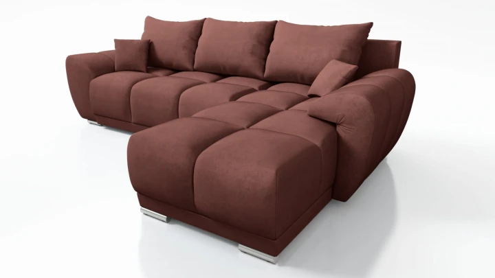 NAROŻNIK ROZKŁADANY ROGÓWKA Z FUNKCJĄ SPANIA HONEY L MO-63 BRUDNY RÓŻ