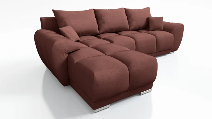 NAROŻNIK ROZKŁADANY ROGÓWKA Z FUNKCJĄ SPANIA HONEY L MO-63 BRUDNY RÓŻ