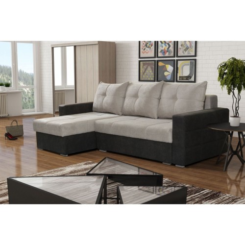 NAROŻNIK ROZKŁADANY Z FUNKCJĄ SPANIA DENVER PODŁOKIETNIKI POJEMNIK