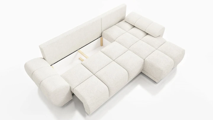 NAROŻNIK TAPICEROWANY HONEY L FUNKCJA SPANIA + POJEMNIK NA POŚCIEL TKANINA Centaur 1 Bounce PLAMOODPORNA