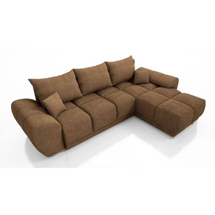 NAROŻNIK TAPICEROWANY HONEY L FUNKCJA SPANIA + POJEMNIK NA POŚCIEL TKANINA Bounce PLAMOODPORNA