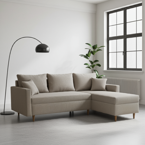 NAROŻNIKTAPICEROWANY MAGDA Z FUNKCJĄ SPANIA SPRĘŻYNY BONELL SCANDIK SZTRUKS AUTOMAT DL