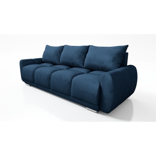 NIEBIESKA KANAPA ROZKŁADANA Z FUNKCJĄ SPANIA HONEY 3 SPRĘŻYNY POJEMNIK WELUR PROMOCJA 5 KOLORÓW