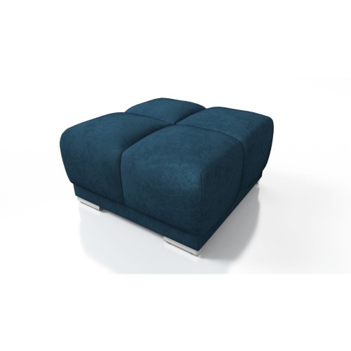 NIEBIESKA PIKOWANA DUŻA PUFA TAPICEROWANA DO SALONU HONEY