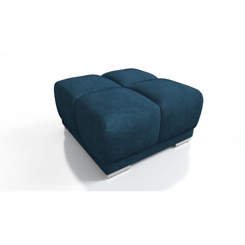 NIEBIESKA PIKOWANA DUŻA PUFA TAPICEROWANA DO SALONU HONEY