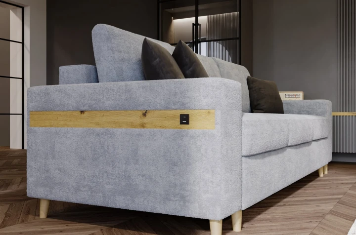 NOWOCZESNA KANAPA SOFA ROZKŁADANA Z FUNKCJĄ SPANIA CAPITOL USB