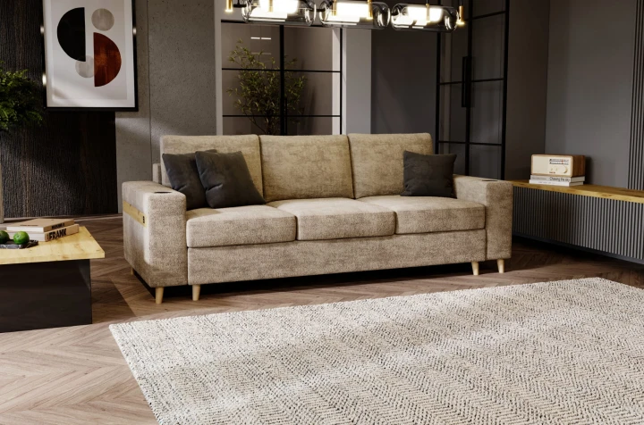 NOWOCZESNA KANAPA SOFA ROZKŁADANA Z FUNKCJĄ SPANIA CAPITOL USB
