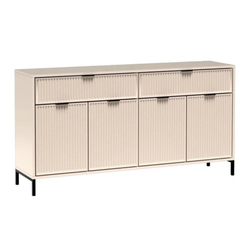 NOWOCZESNA KOMODA 165 CM RYFLOWANE FRONTY