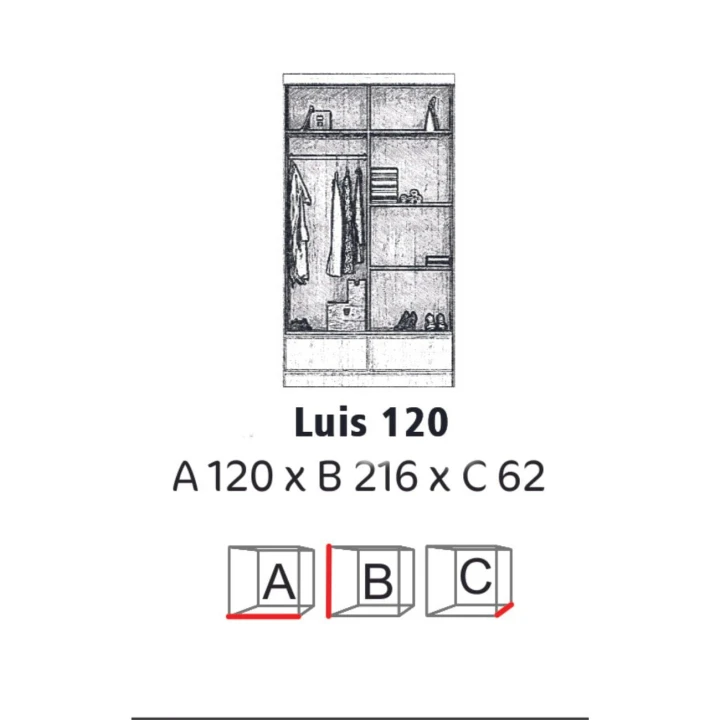 Nowoczesna szafa LUIS 124 cm z szufladami