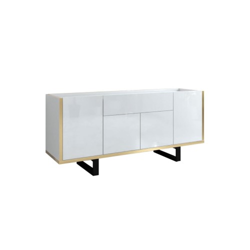 NOWOCZESNA SZAFKA RTV BIAŁY POŁYSK 180 cm GOLDI