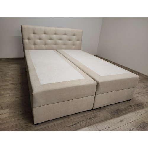 Nowoczesne podwójne łóżko kontynentalne Nicea 160x200 cm bonell 2x pojemnik