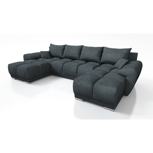 NOWOCZESNY DUŻY NAROŻNIK ROZKŁADANY ROGÓWKA FUNKCJA SPANIA HONEY U GRAFIT