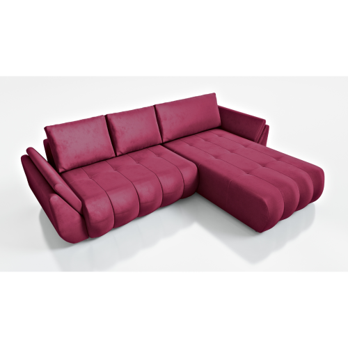 NOWOCZESNY NAROŻNIK TAPICEROWANY MAGDA   FUNKCJA SPANIA POJEMNIK NA POŚCIEL PODUSZKI - TKANINA PLAMOODPORNA