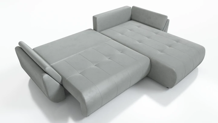 NOWOCZESNY NAROŻNIK TAPICEROWANY  MAGDA FUNKCJA SPANIA POJEMNIK NA POŚCIEL PODUSZKI - TKANINA PLAMOODPORNA