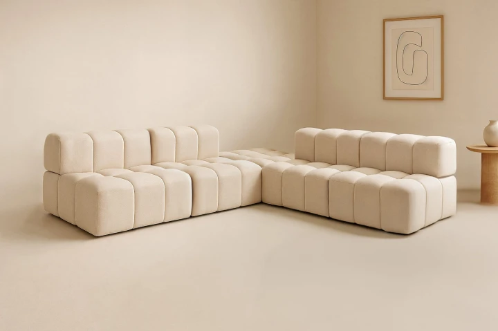 NOWOCZESNY NAROŻNIK MODUŁOWY 275x277 cm ROGÓWKA DO SALONU CLIXI BOUCKLE