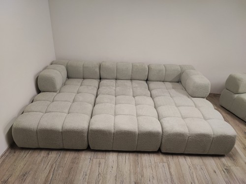 NOWOCZESNY NAROŻNIK MODUŁOWY DO SALONU ROGÓWKA CLIXI MINI U 279 CM + PUFA