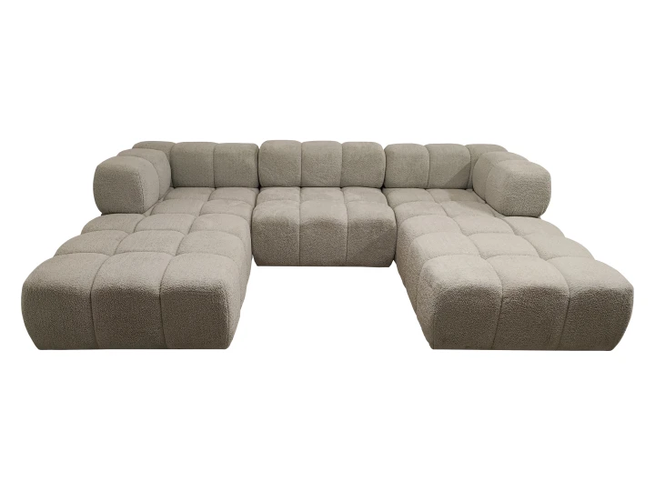 NOWOCZESNY NAROŻNIK MODUŁOWY DO SALONU ROGÓWKA CLIXI MINI U 279 CM + PUFA