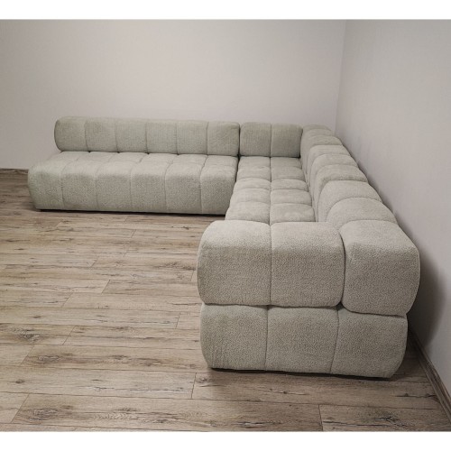 NOWOCZESNY NAROŻNIK MODUŁOWY DO SALONU ROGÓWKA PIKOWANA CLIXI L 277x285 cm