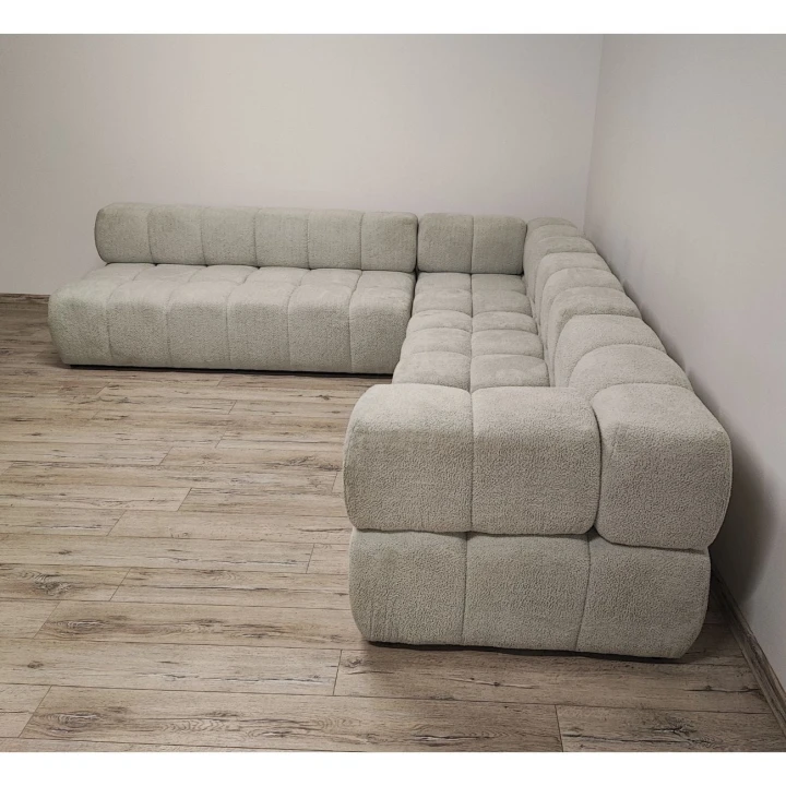 NOWOCZESNY NAROŻNIK MODUŁOWY DO SALONU ROGÓWKA PIKOWANA CLIXI L 277x285 cm