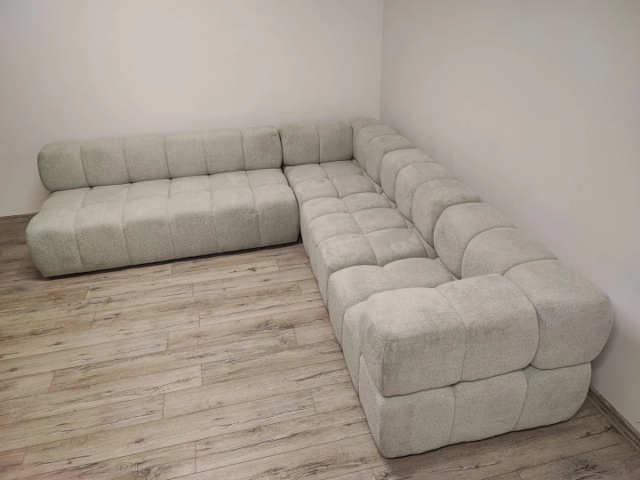 NOWOCZESNY NAROŻNIK MODUŁOWY DO SALONU ROGÓWKA PIKOWANA CLIXI L 277x285 cm