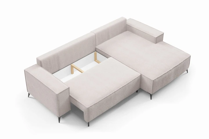 NOWOCZESNY NAROŻNIK ROZKŁADANY DO SALONU DRAGON L POJEMNIK SPRĘŻYNY FALISTE