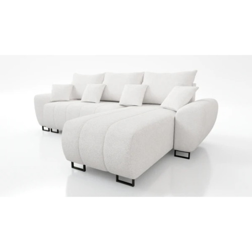 NOWOCZESNY NAROŻNIK ROZKŁADANY RAGNAR L FUNKCJA SPANIA SPRĘŻYNY FALISTE