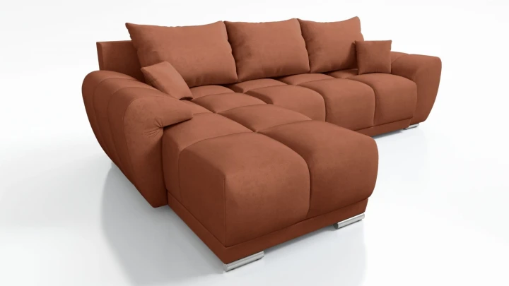 NOWOCZESNY NAROŻNIK ROZKŁADANY ROGÓWKA FUNKCJA SPANIA HONEY L + POJEMNIK