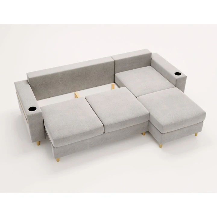 NOWOCZESNY NAROŻNIK ROZKŁADANY ROGÓWKA Z FUNKCJĄ SPANIA CAPITOL USB