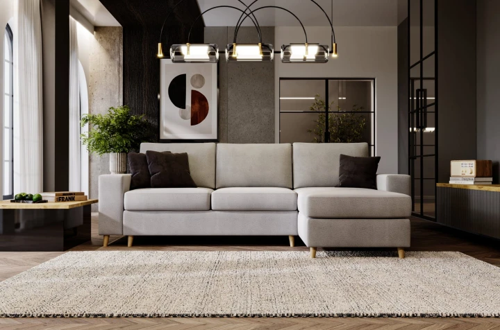 NOWOCZESNY NAROŻNIK ROZKŁADANY ROGÓWKA Z FUNKCJĄ SPANIA CAPITOL USB