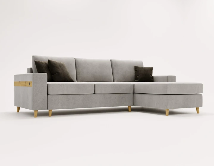 NOWOCZESNY NAROŻNIK ROZKŁADANY ROGÓWKA Z FUNKCJĄ SPANIA CAPITOL USB