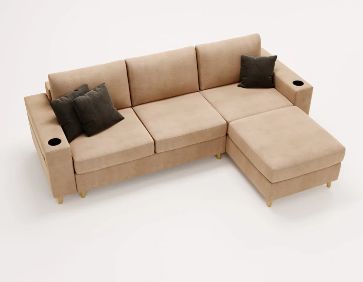 NOWOCZESNY NAROŻNIK ROZKŁADANY ROGÓWKA Z FUNKCJĄ SPANIA CAPITOL USB