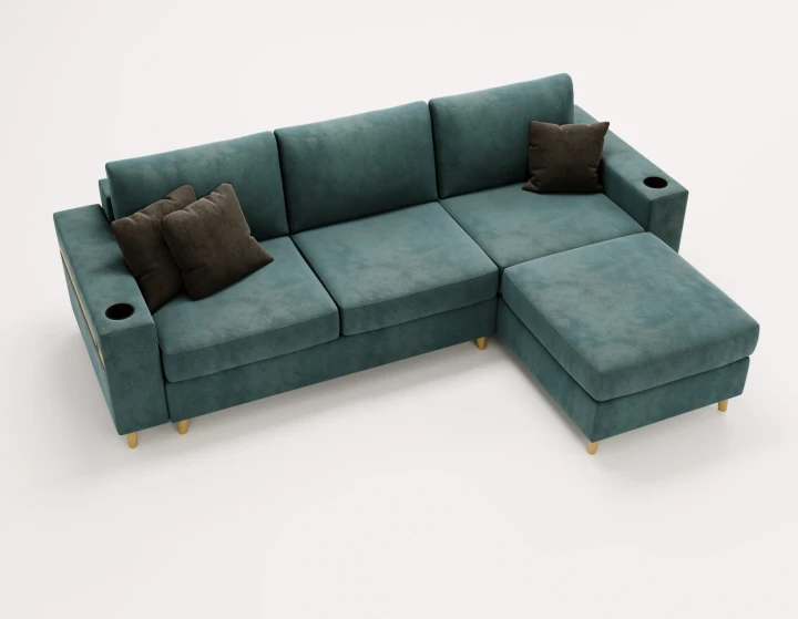 NOWOCZESNY NAROŻNIK ROZKŁADANY ROGÓWKA Z FUNKCJĄ SPANIA CAPITOL USB