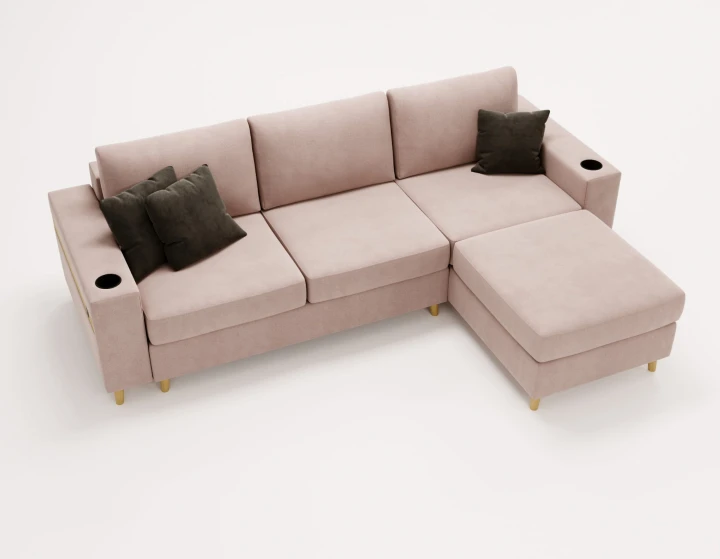 NOWOCZESNY NAROŻNIK ROZKŁADANY ROGÓWKA Z FUNKCJĄ SPANIA CAPITOL USB