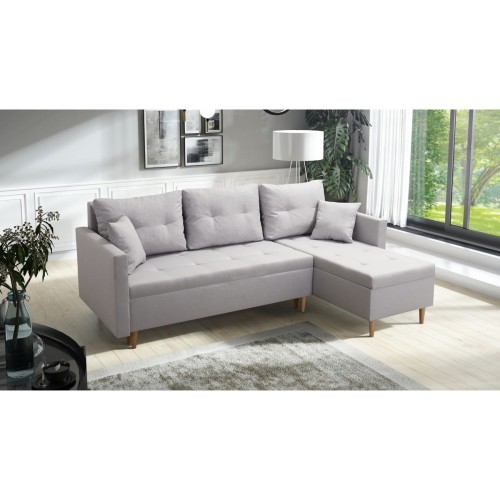 NOWOCZESNY NAROŻNIK ROZKŁADANY Z FUNKCJĄ SPANIA SCANDIK PIK 2X POJEMNIK