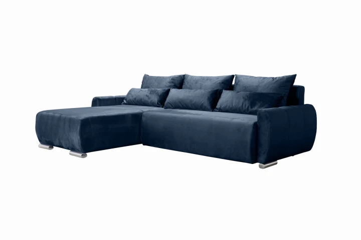 NOWOCZESNY NIEBIESKI NAROŻNIK ROGÓWKA Z FUNKCJĄ SPANIA KODA L