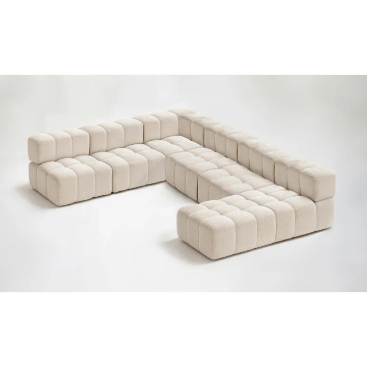 NOWOCZESNY PIKOWANY NAROŻNIK MODUŁOWY DO SALONU ROGÓWKA CLIXI 374x285 cm