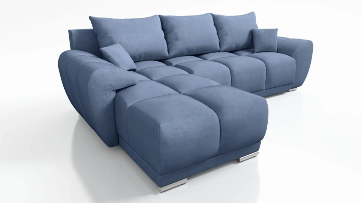 NOWOCZESNY PIKOWANY NAROŻNIK ROZKŁADANY ROGÓWKA Z FUNKCJĄ SPANIA HONEY L