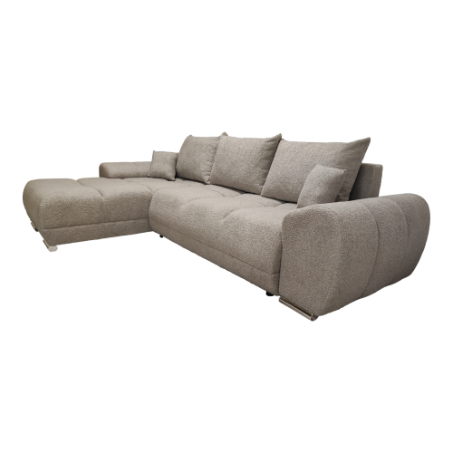 NOWOCZESNY, STYLOWY, EKSKLUZYWNY - NAROŻNIK DO SALONU HONEY  L BOUCKLE - BARANKOWA TKANINA  - FUNKCJA SPANINA