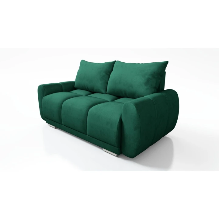 Na zdjęciu przedstawiono NOWOCZESNY ZESTAW DO SALONU ZIELONA KANAPA ROZKŁADANA + SOFA DWÓJKA HONEY  2 + 3