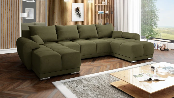 OLIWKOWY DUŻY NAROŻNIK ROZKŁADANY DO SALONU ROGÓWKA FUNKCJA SPANIA HONEY U