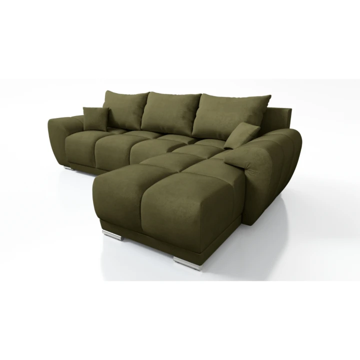 OLIWKOWY PIKOWANY NAROŻNIK ROZKŁADANY ROGÓWKA Z FUNKCJĄ SPANIA HONEY L