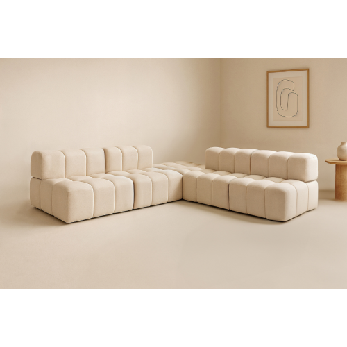 Na zdjęciu przedstawiono PIKOWANY NAROŻNIK MODUŁOWY 280x282 cm ROGÓWKA DO SALONU CLIXI BOUCKLE